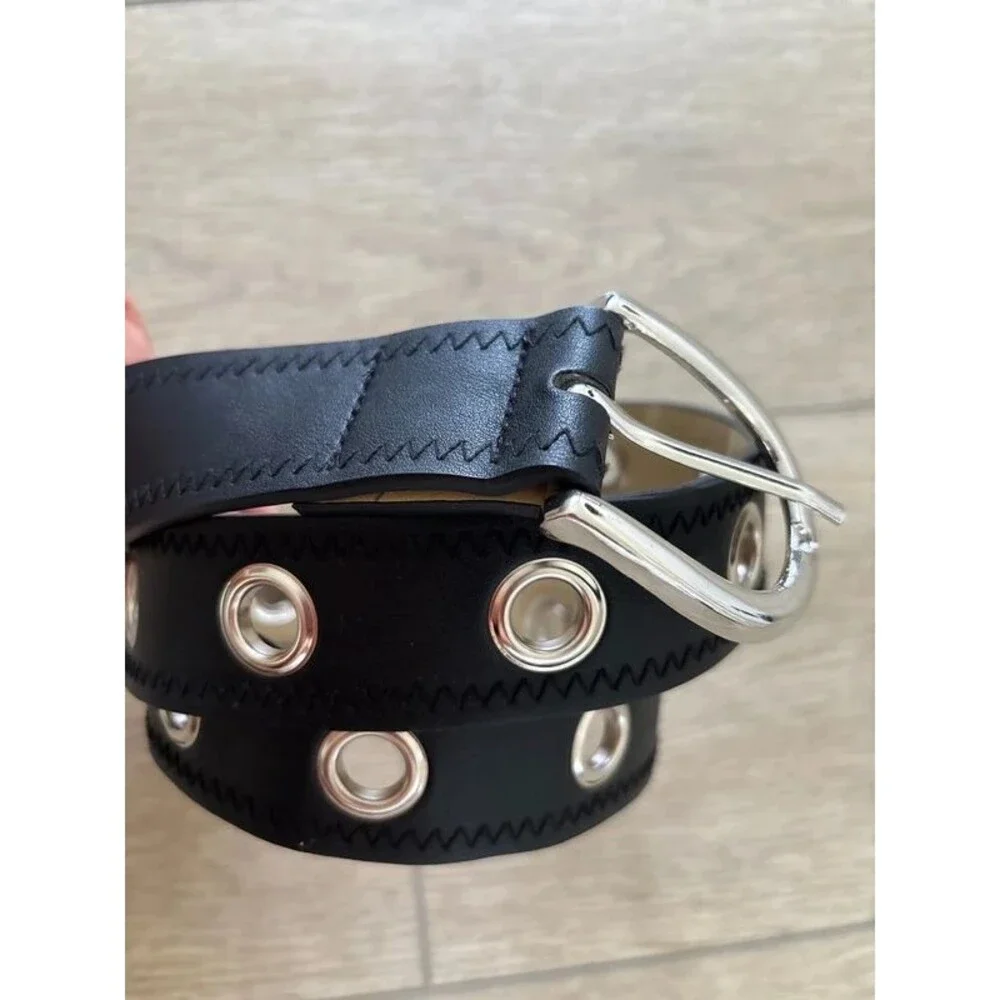 Y2K grunge studded grommet vegan belt M/L